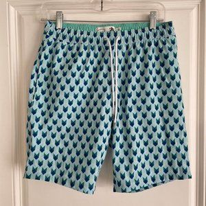 Men's Bonobos Blue Chevron Swim Trunks Shorts XS